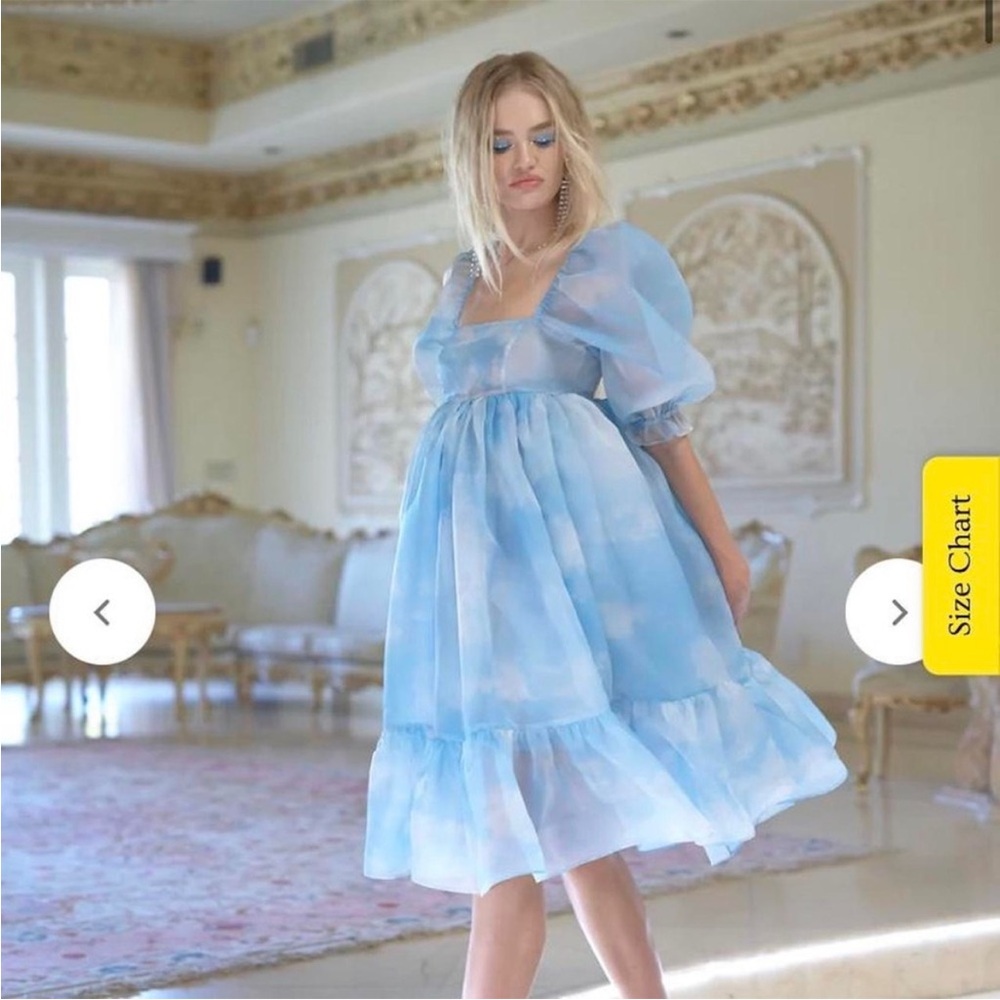 Selkie Blue Cloud Midi Dress